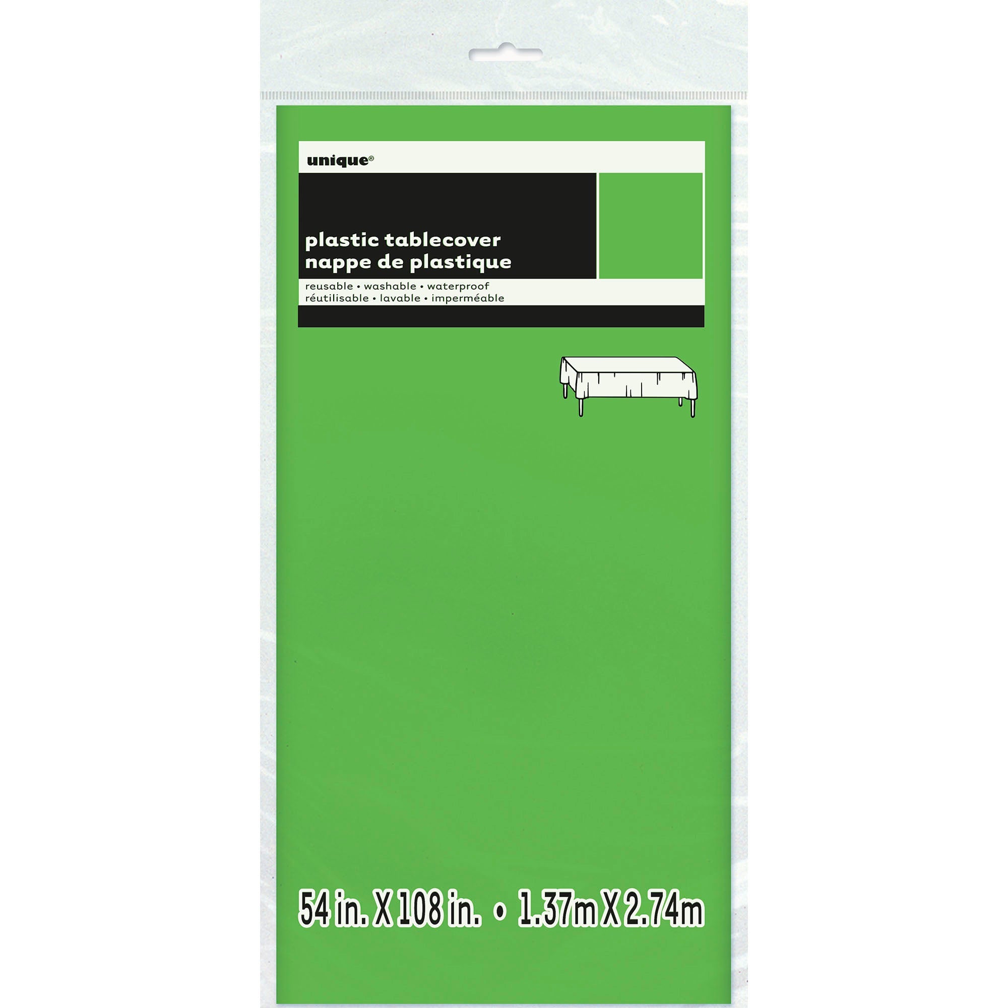 Plastic Table Cover Lime Green 54x108in