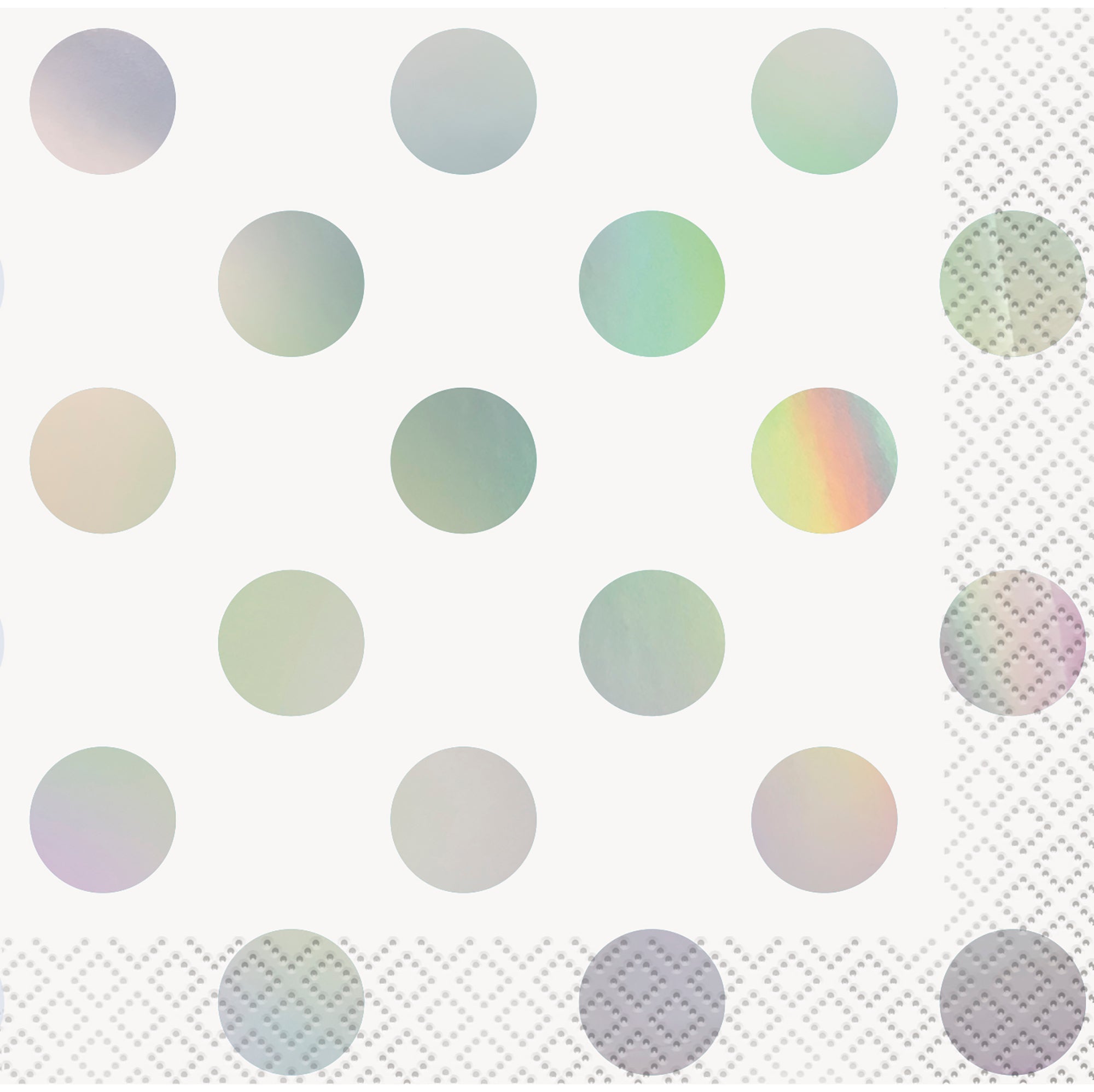 16 Iridescent Polka Dots Beverage Napkins 9.75x9.75in