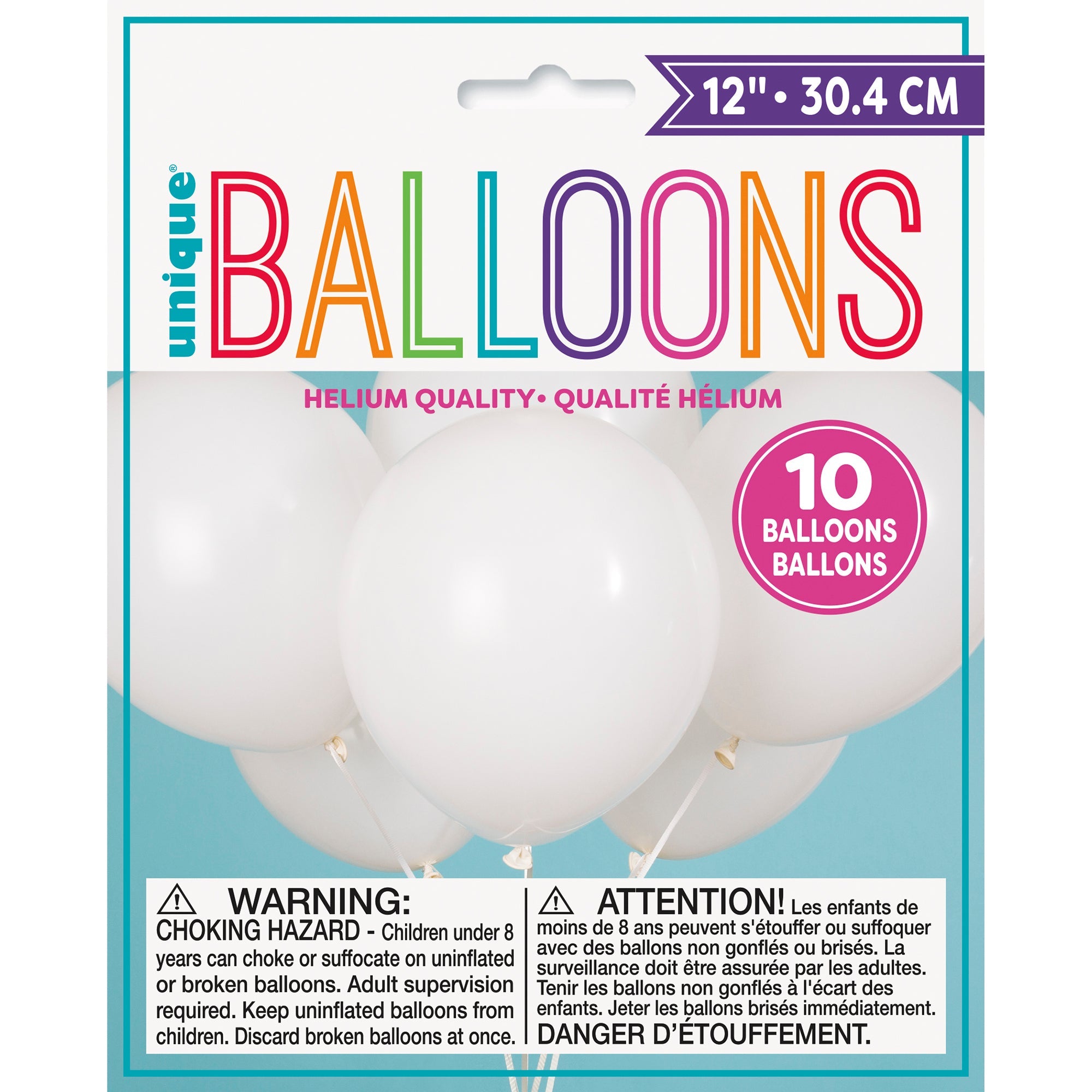 10 Latex Balloons 12in Snow White 