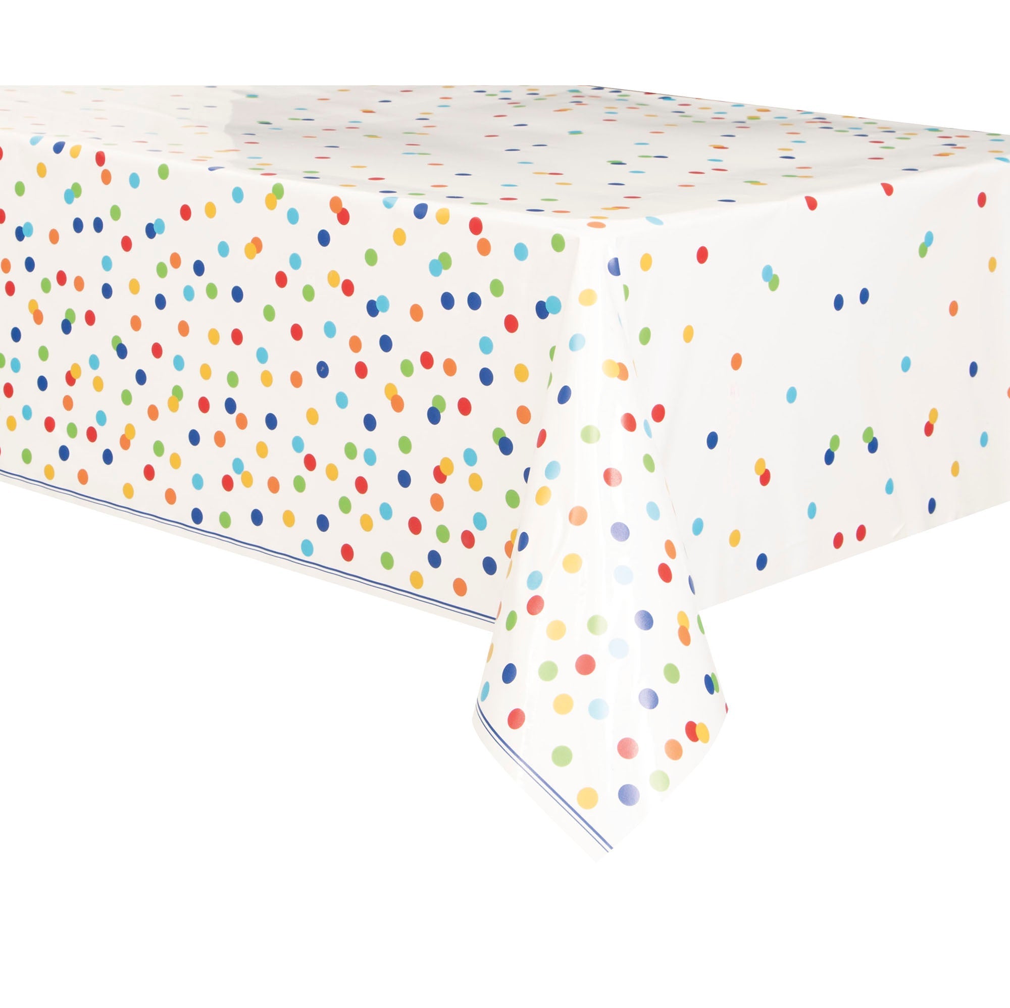 Rainbow Polka Dots Plastic Table Cover 54x84in