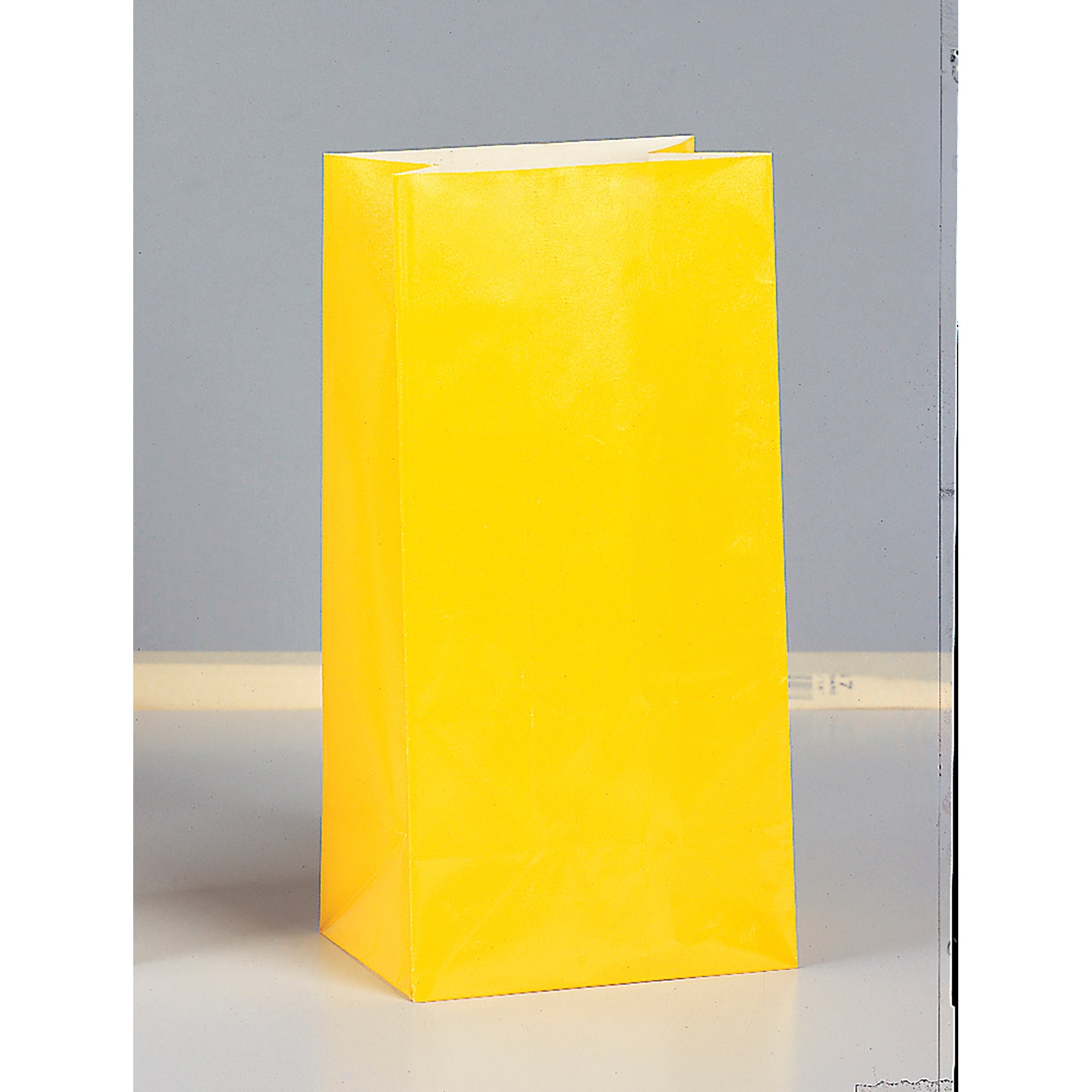 10 Party Paper Bags Yellow 10H x 5W in