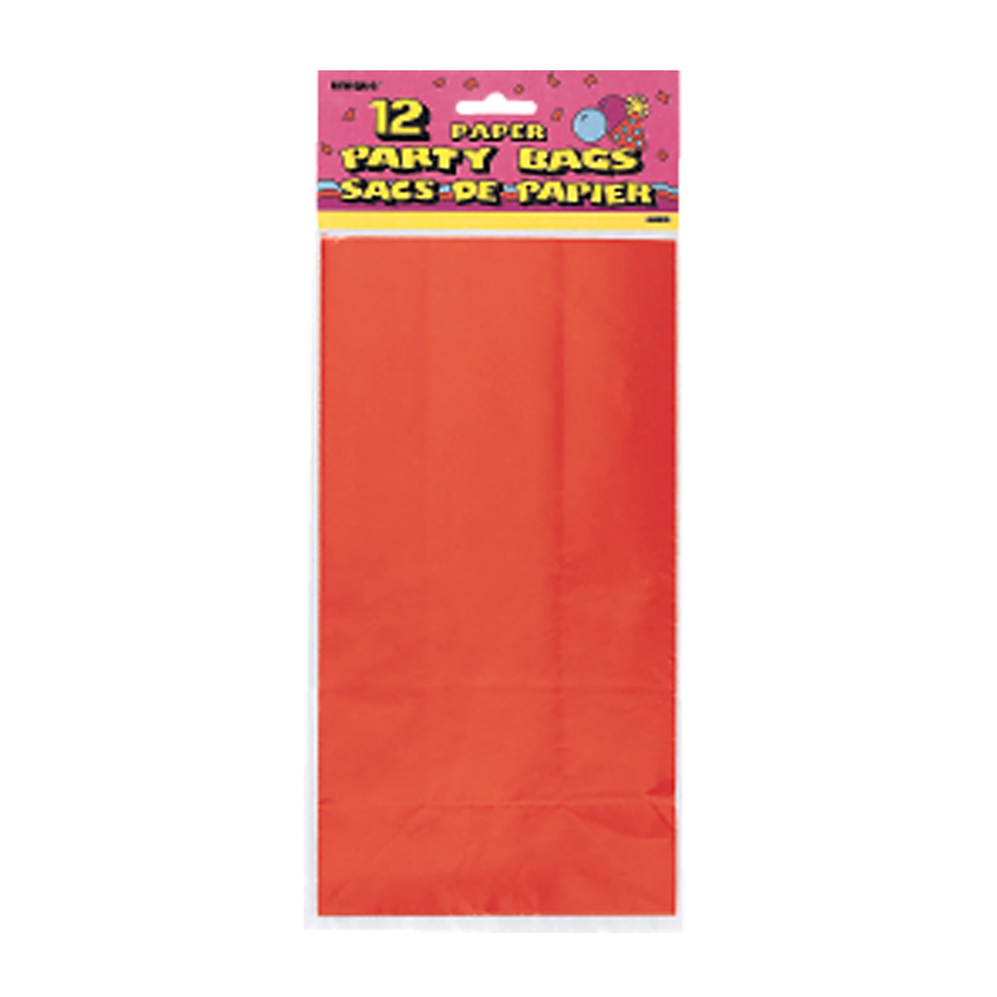 10 Party Paper Bags Ruby Red 10H x 5W in