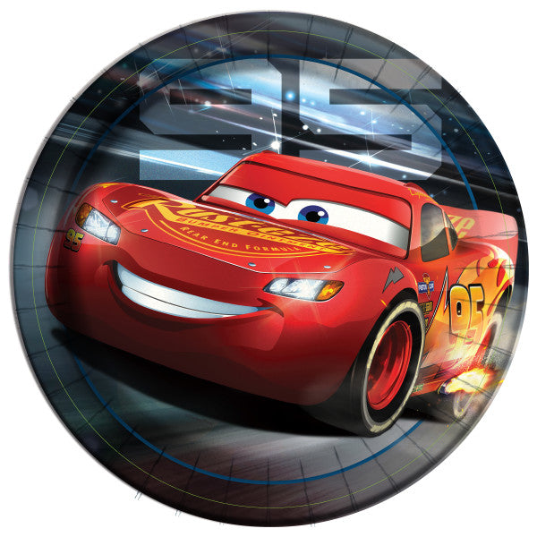 Cars 8 Round Paper Plates 9in