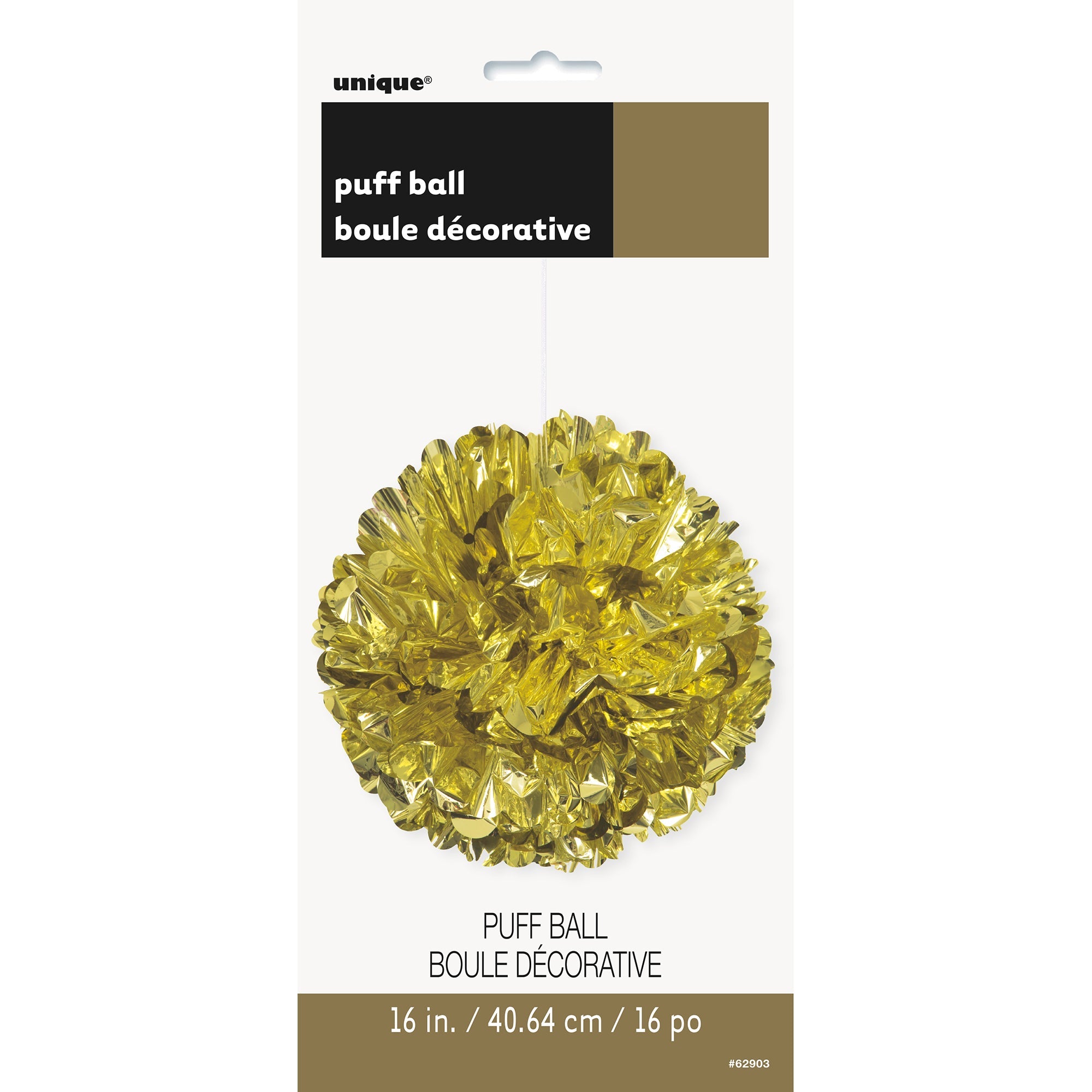 Puff Ball Foil Gold 16in