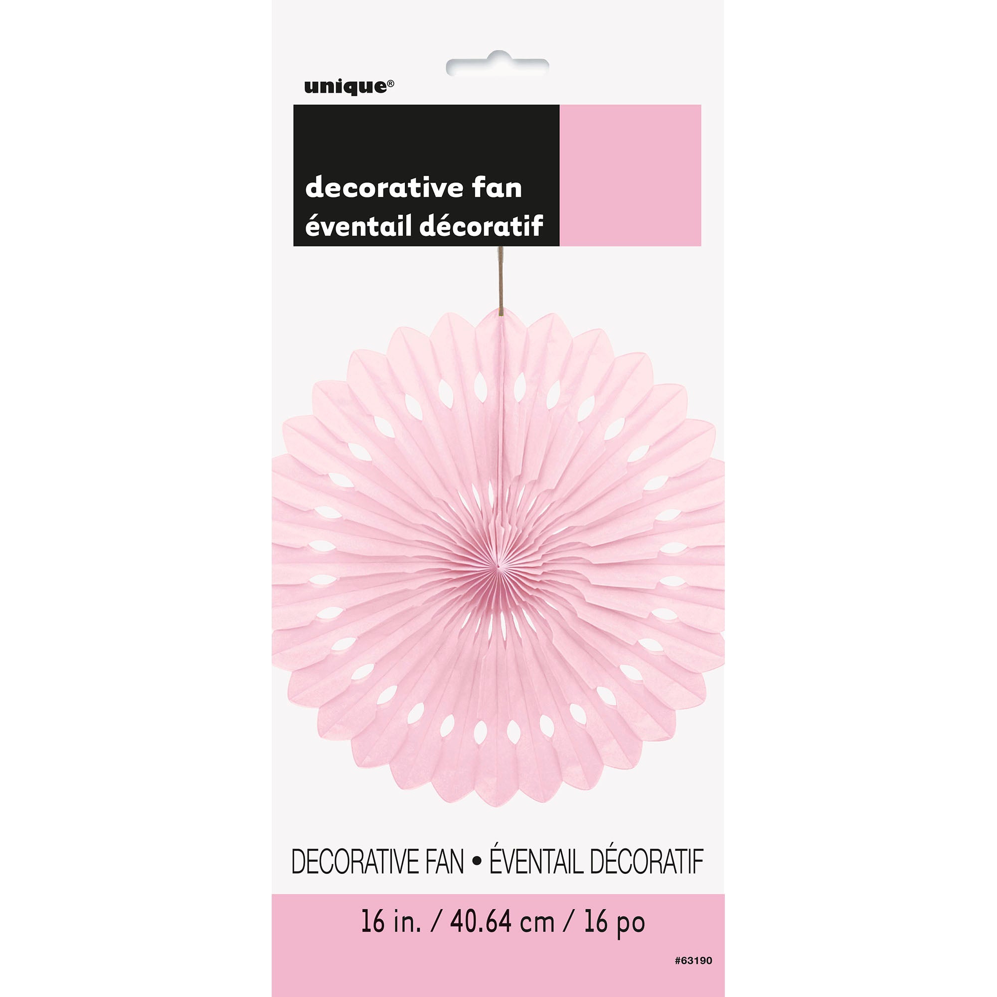 Decorative Fan Lovely Pink Tissue  16in
