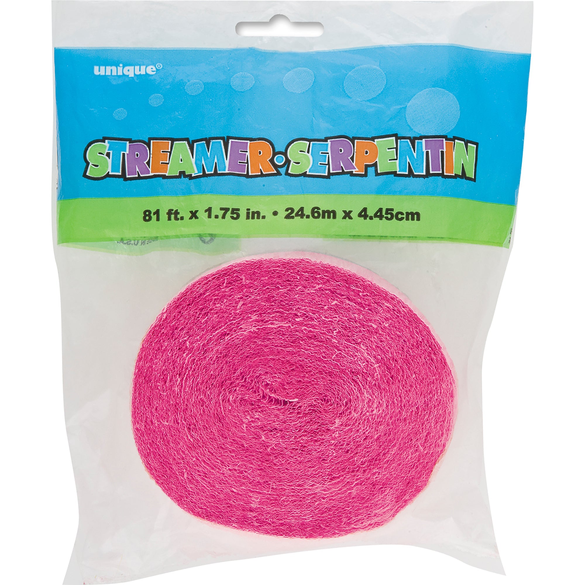 Crepe Streamer Hot Pink 81ftx1.75in