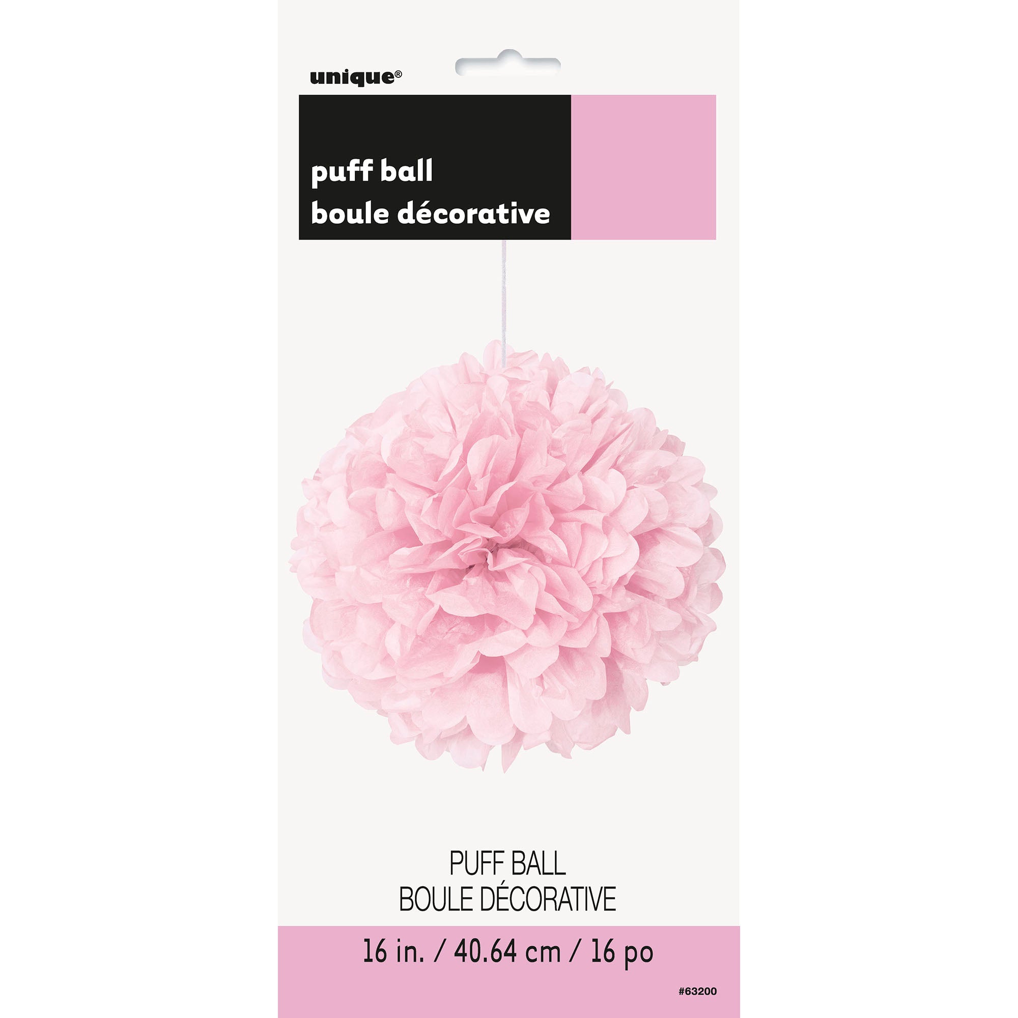 Puff Ball Lovely Pink Tissue 16in