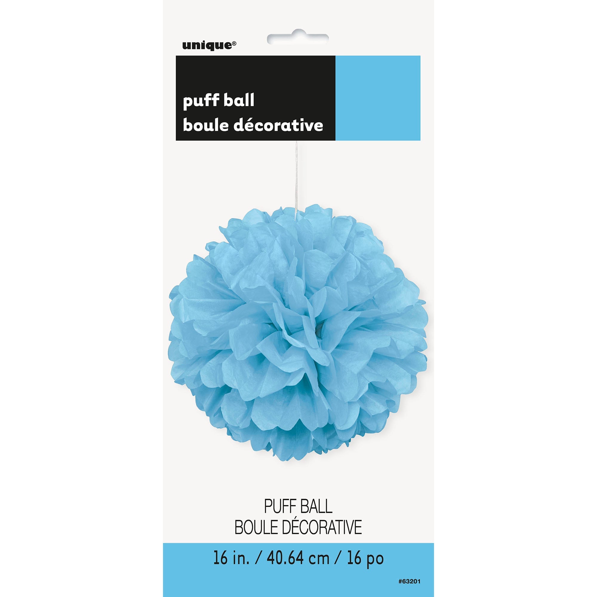 Puff Ball Powder Blue Tissue 16in