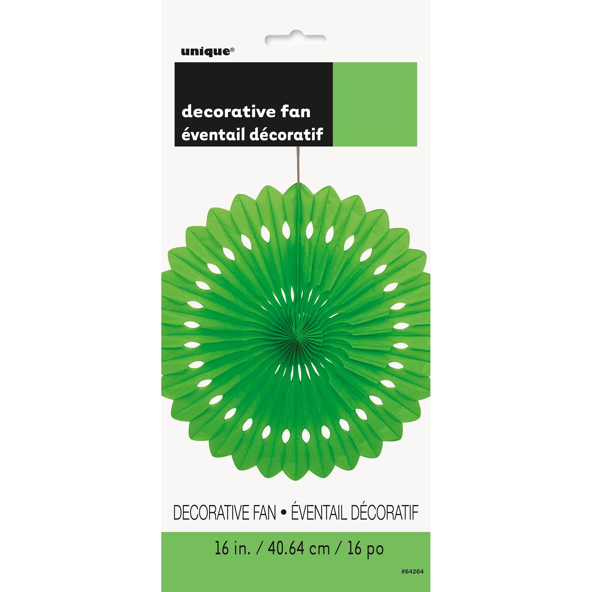 Decorative Fan Lime Green Tissue 16in