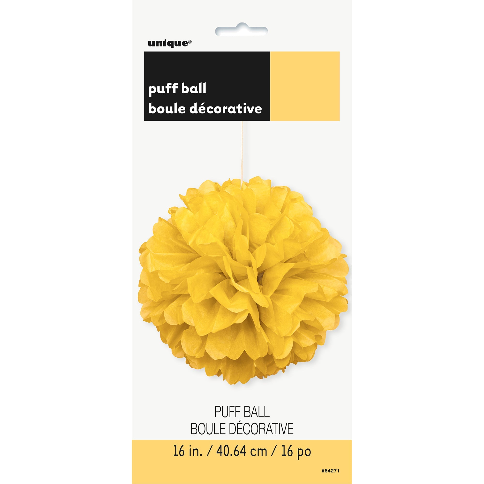 Puff Ball Yellow Tissue 16in