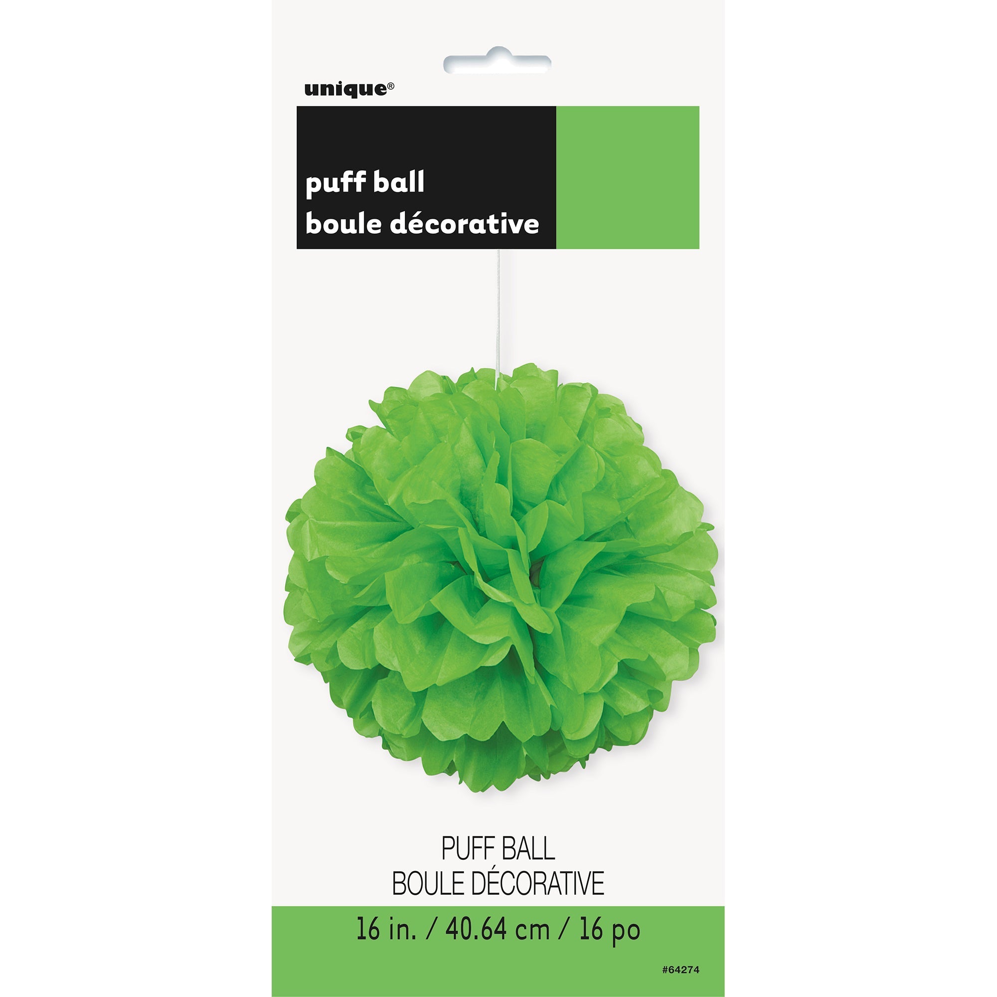 Puff Ball Lime Green Tissue 16in