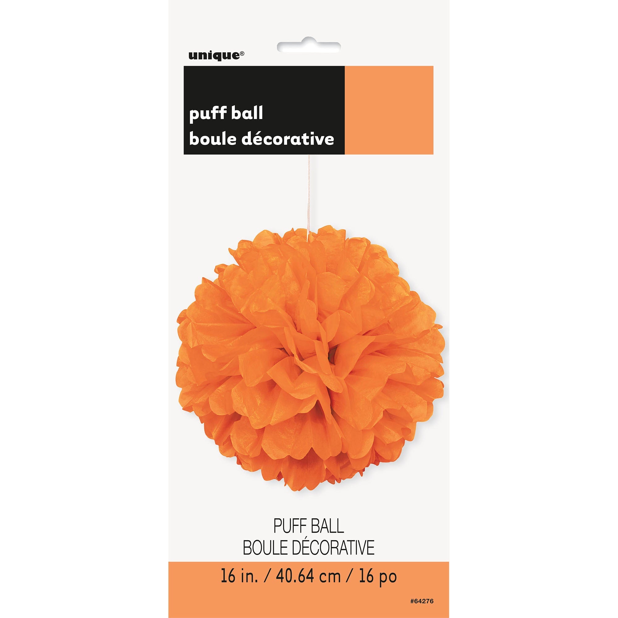 Puff Ball Orange Tissue 16in