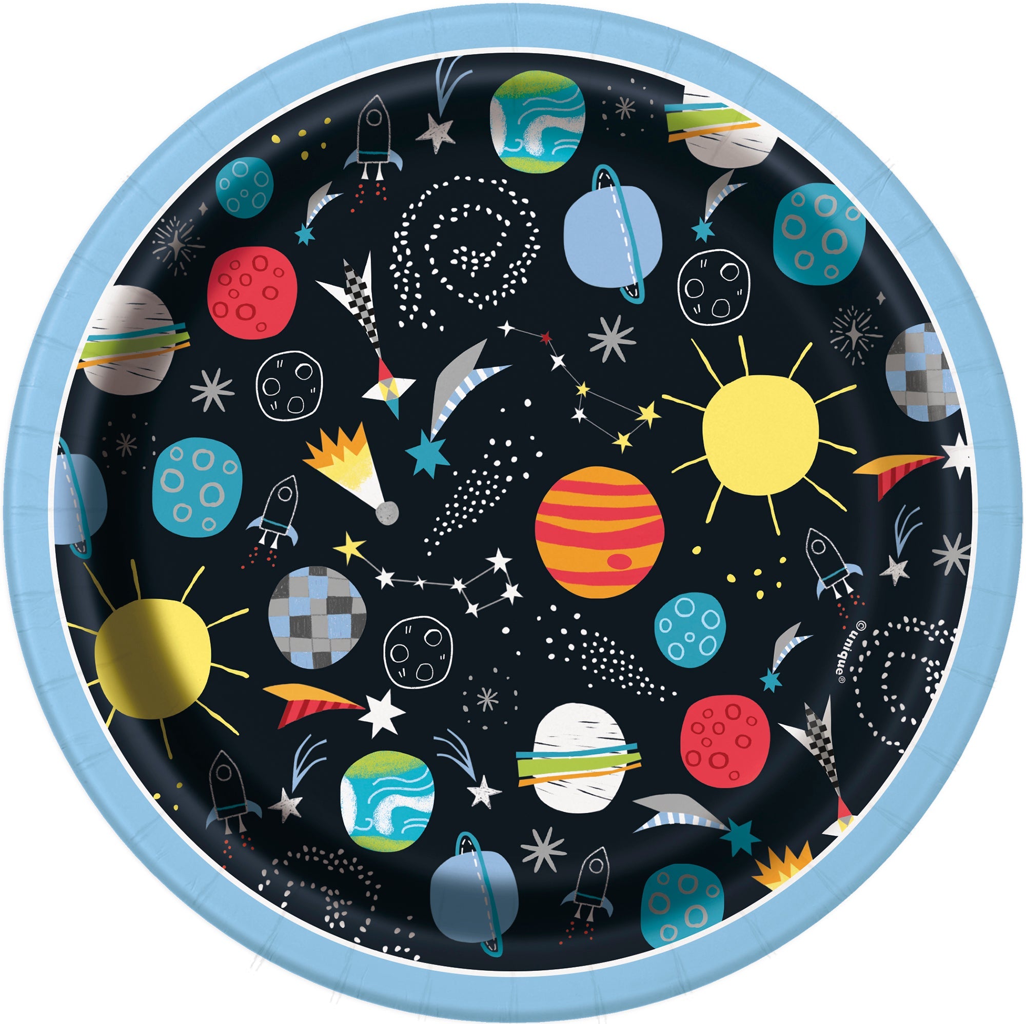 Outer Space 8 Round Paper Plates 7in