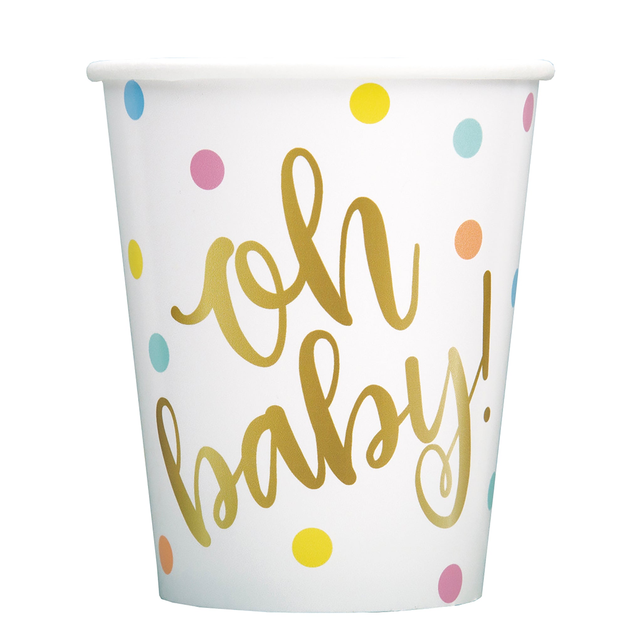 Oh Baby Gold 8 Paper Cups 9oz