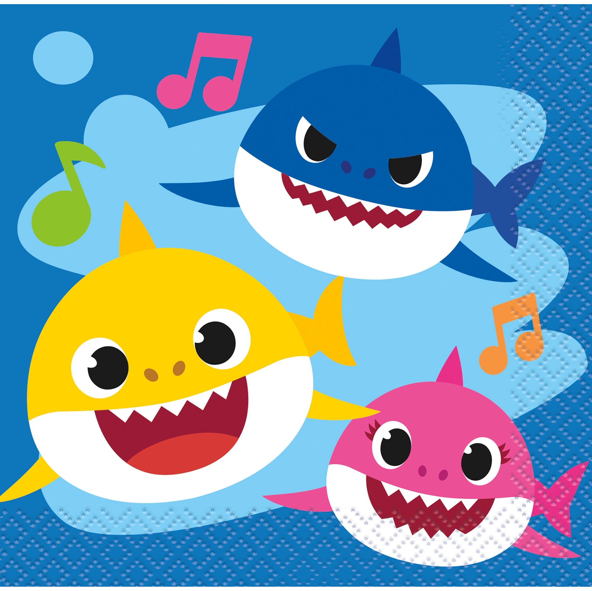 Baby Shark 16 Beverage Napkins 9.75x9.75in