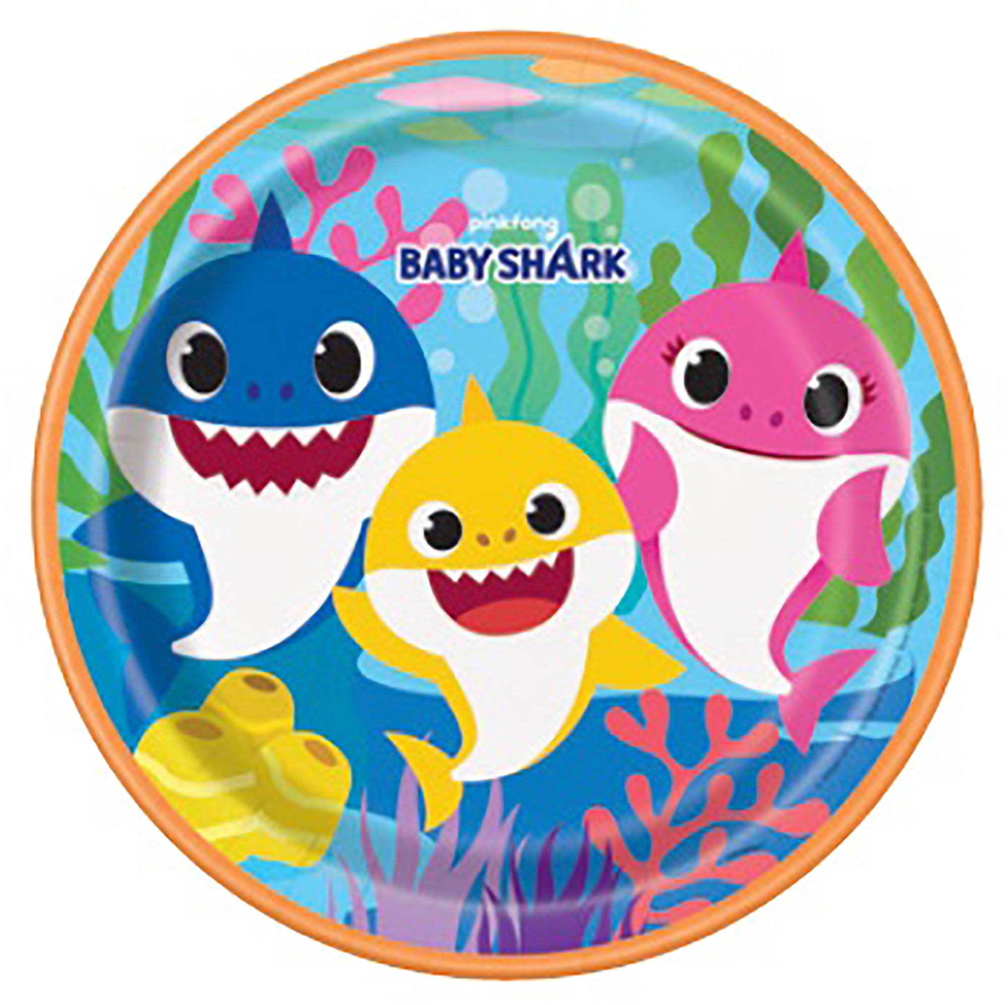 Baby Shark 8 Round Paper Plates 9in