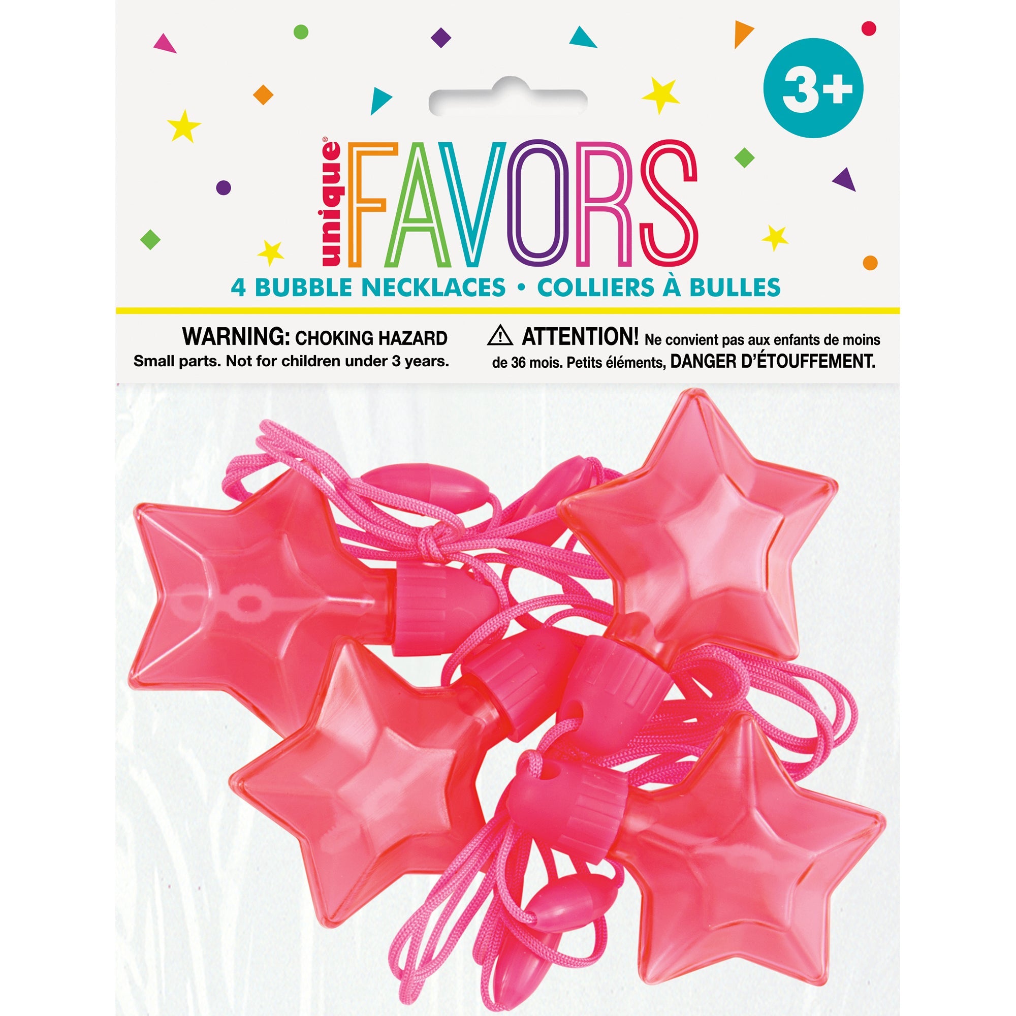 4 Bubble Neon Pink Necklaces 
