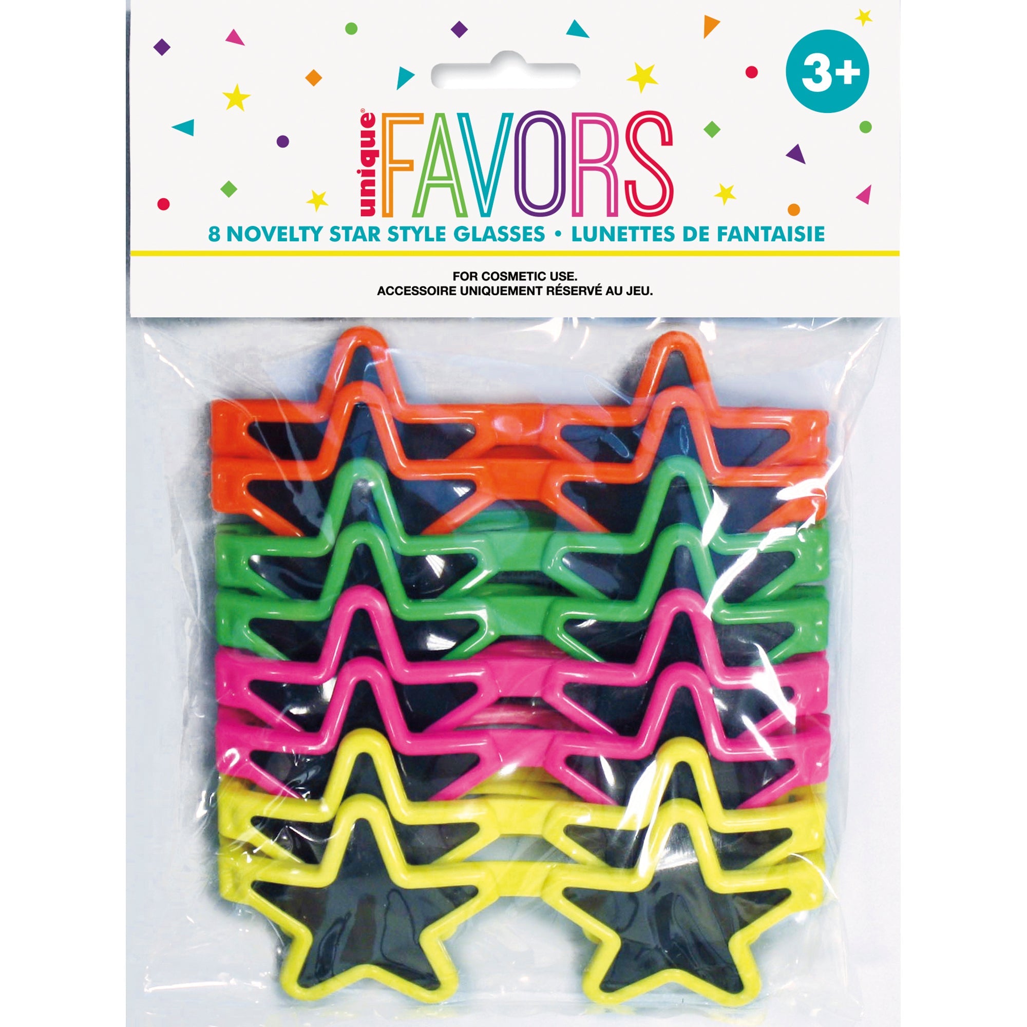 8 Novelty Star Style Sunglasses Plastic for Kids