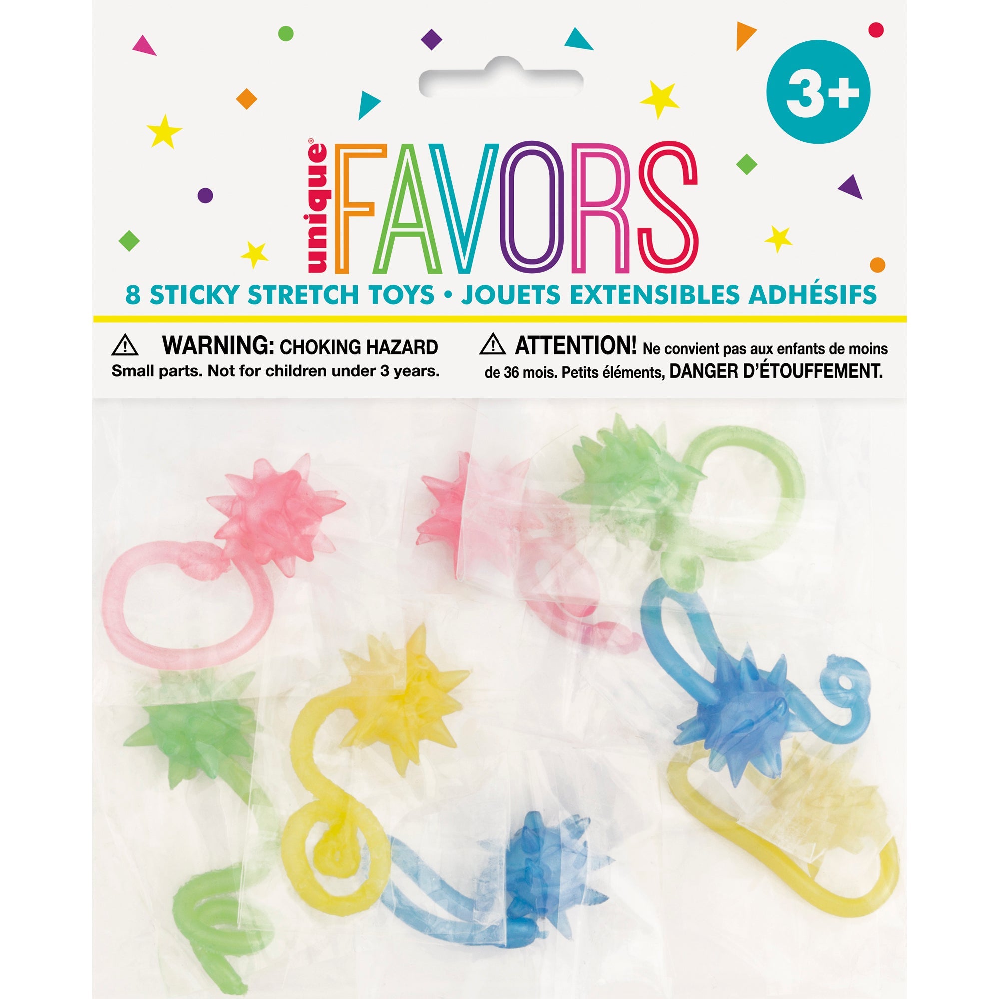 8 Starburst Sticky Stretch Toys 