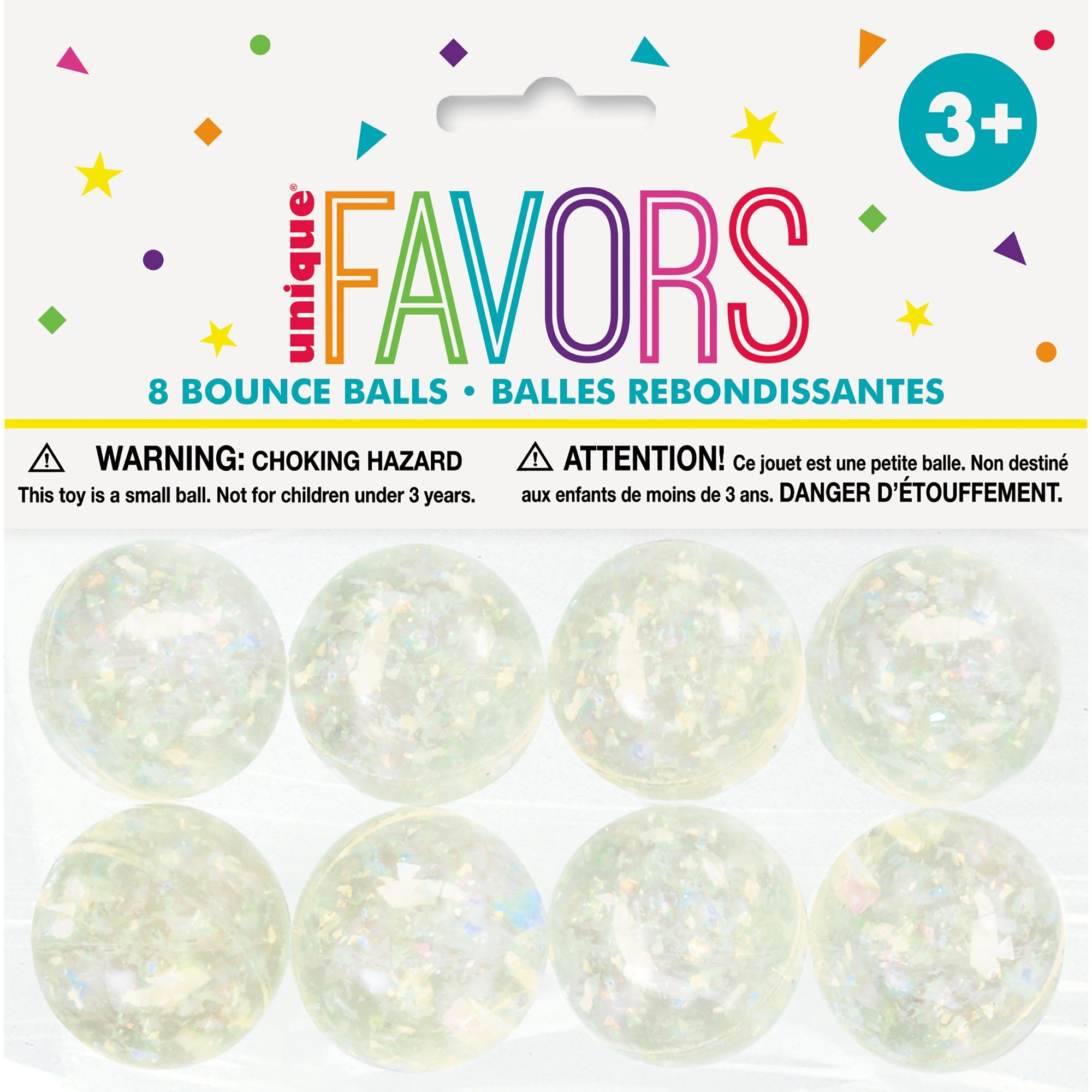 8 Iridescent Bounce Balls 1.25x1.25in