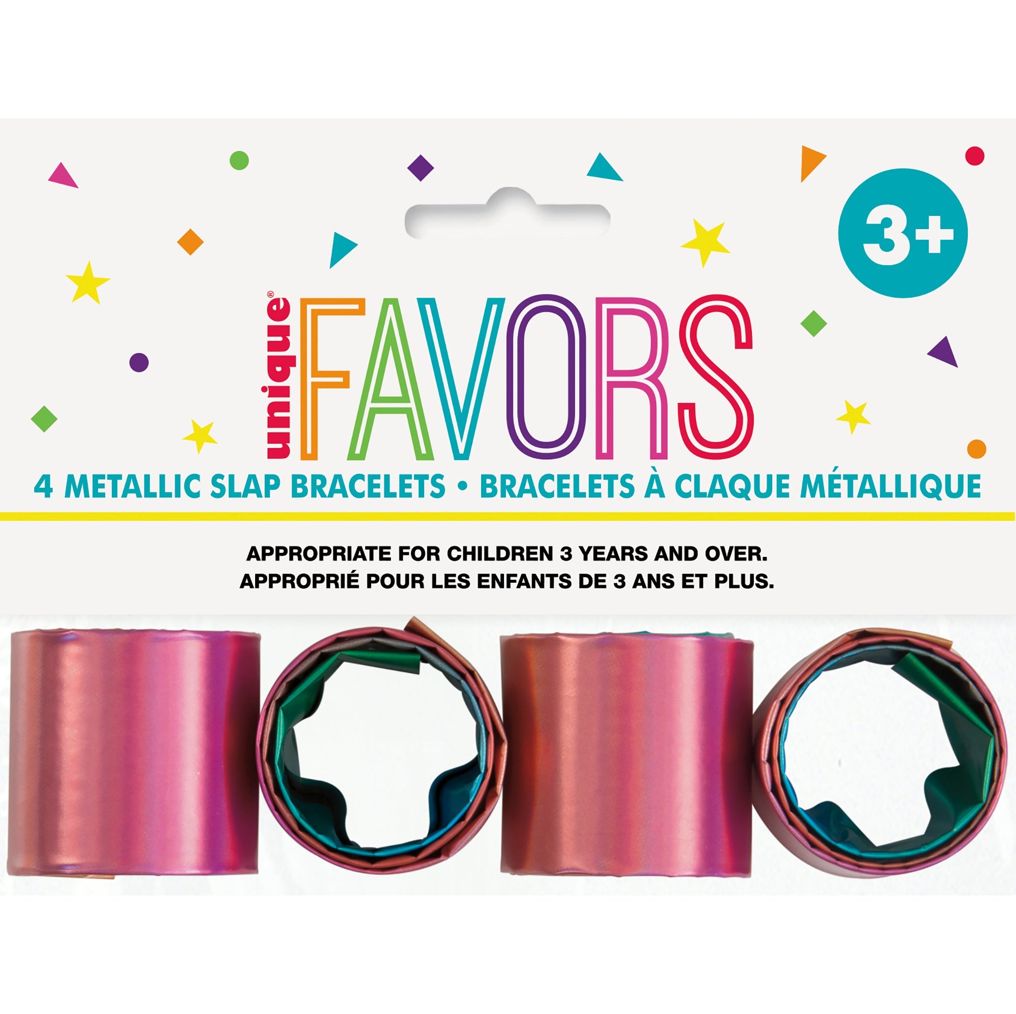 4 Rainbow Slap Bracelets 