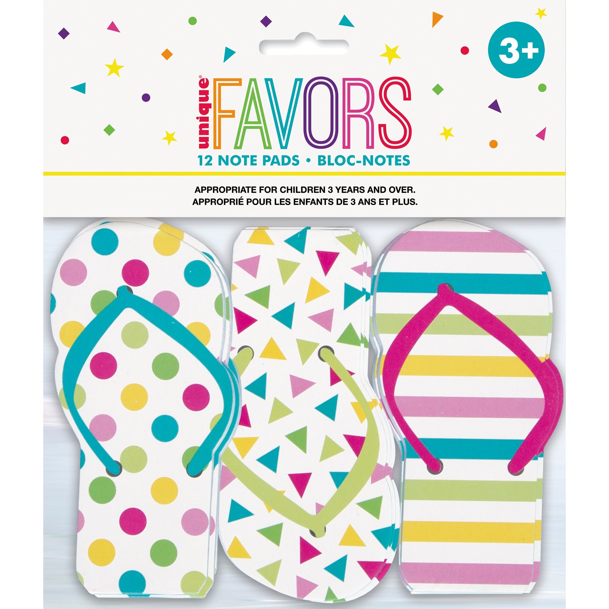 12 Note Pads Summer Flip Flop 4.5x2in