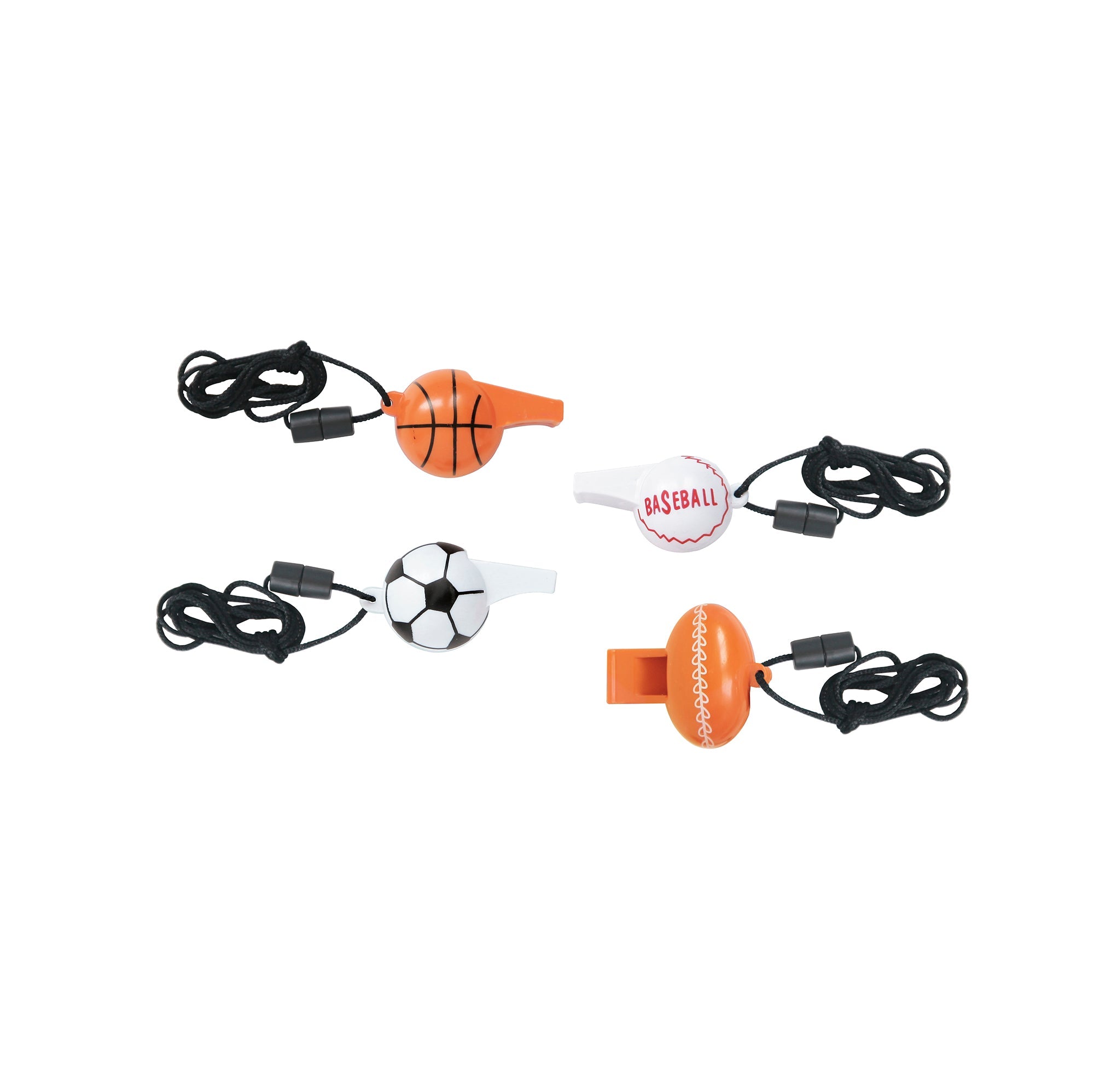 4 Sport Whistles Plastic 2in