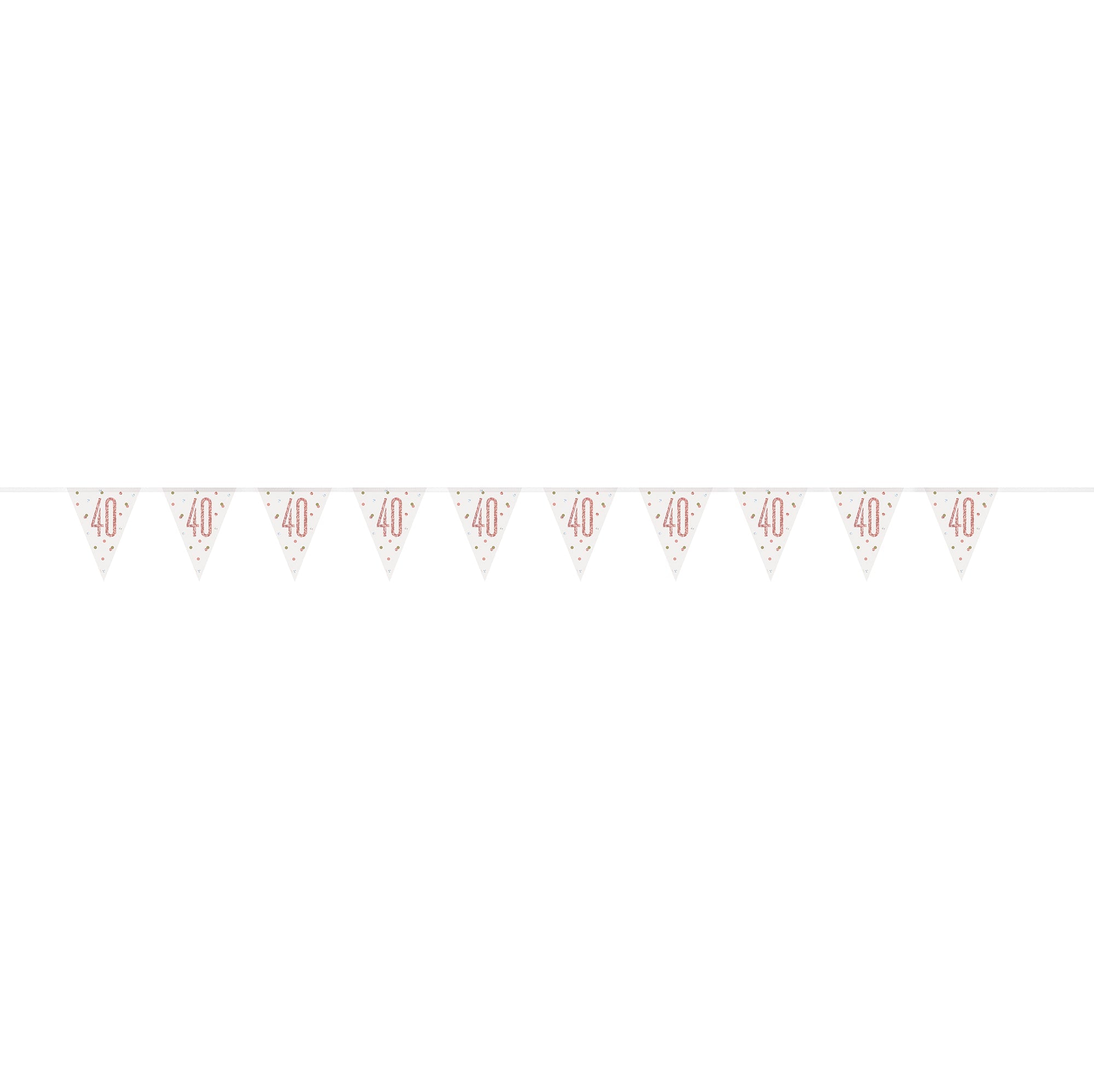 Age 40 Pink Flag Banner Plastic 9ft