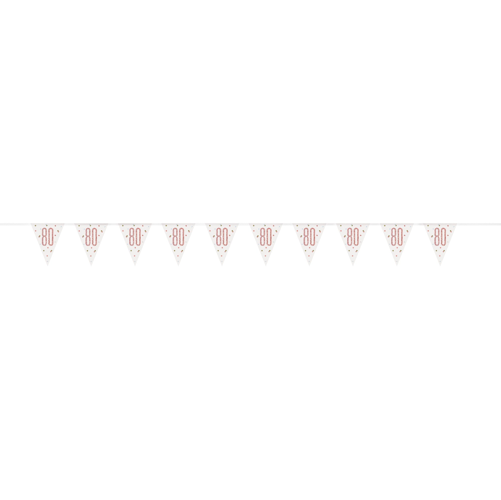 Age 80 Pink Flag Banner Plastic 9ft