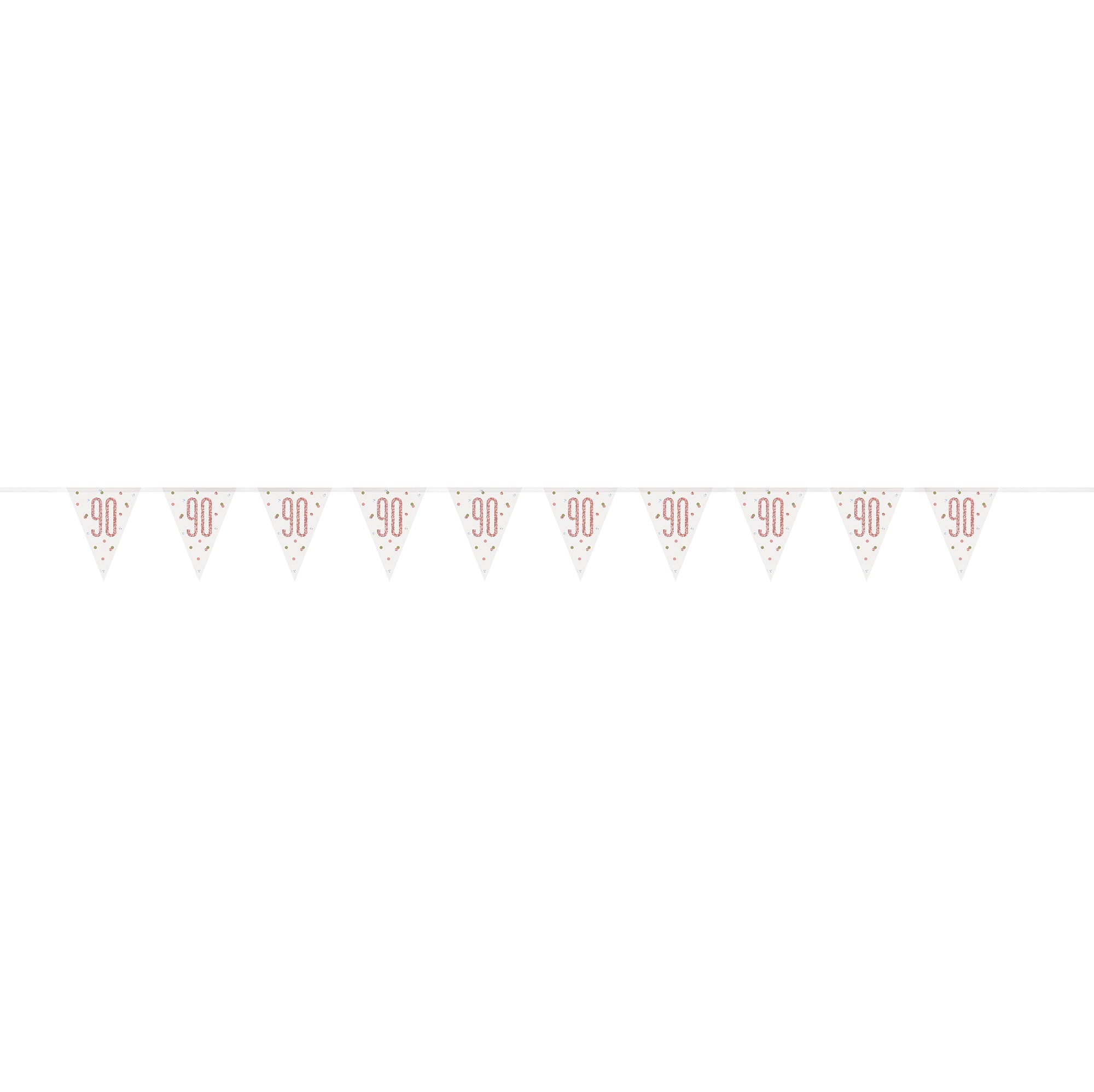 Age 90 Pink Flag Banner Plastic 9ft