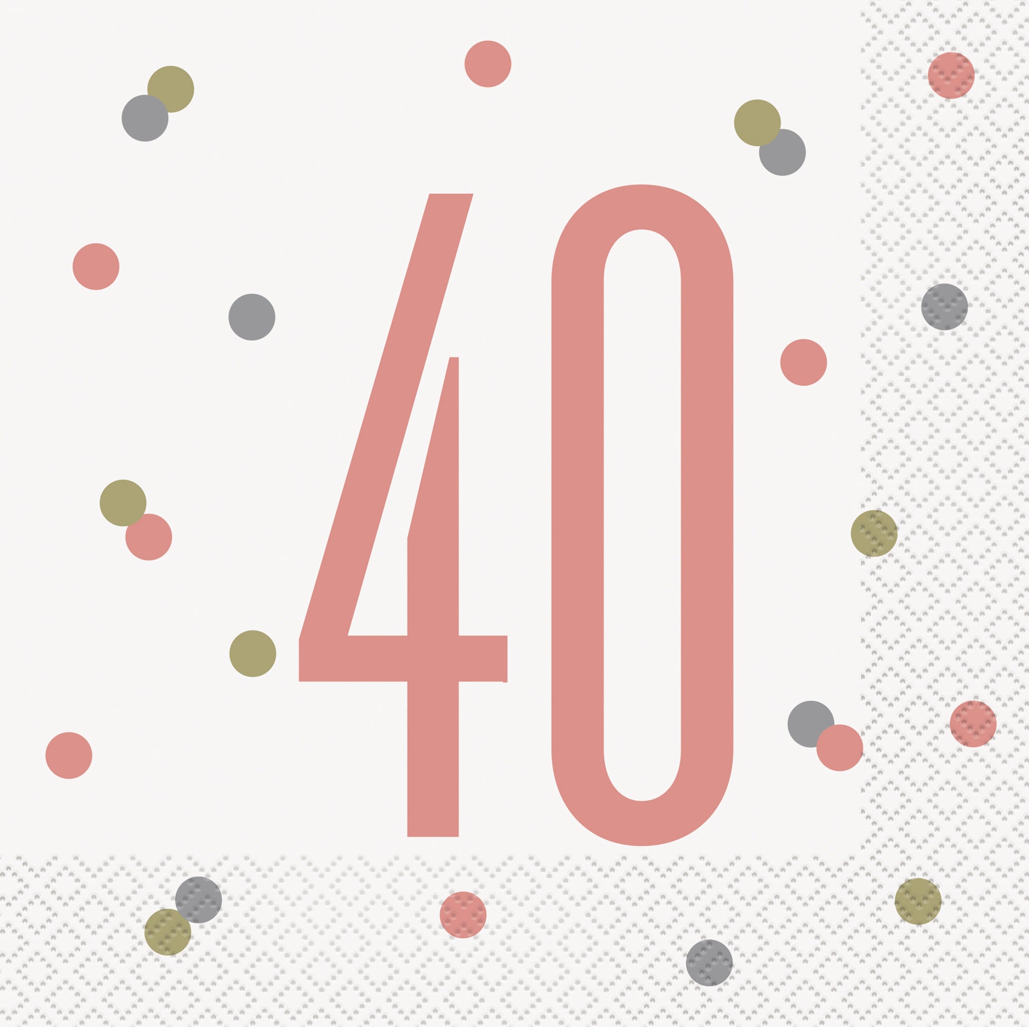 Age 40 Pink 16 Luncheon Napkins 12.75x12.75in