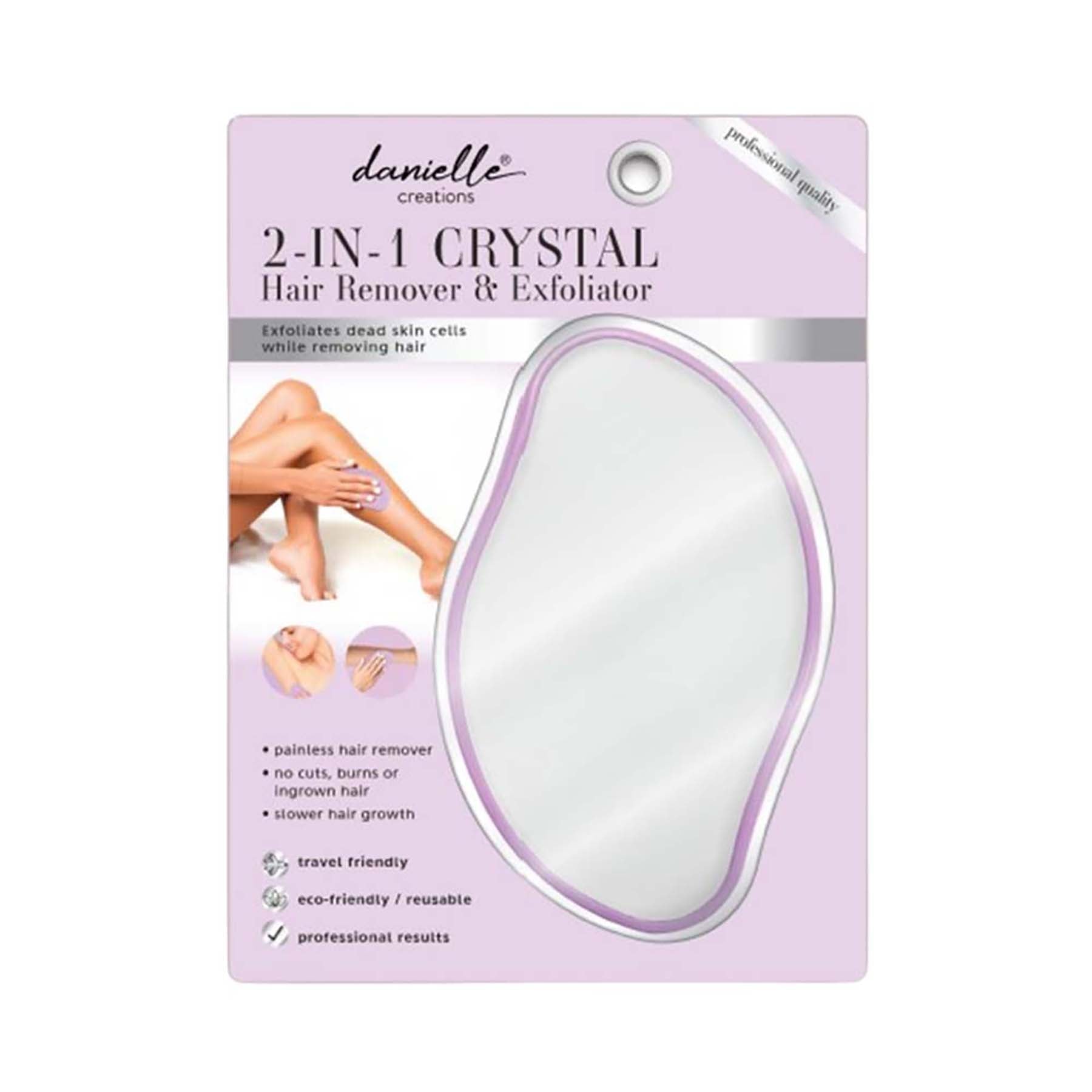Danielle Creations 2 in 1 Crystal Hair Remover and Exfoliator Purple 4x2.5in