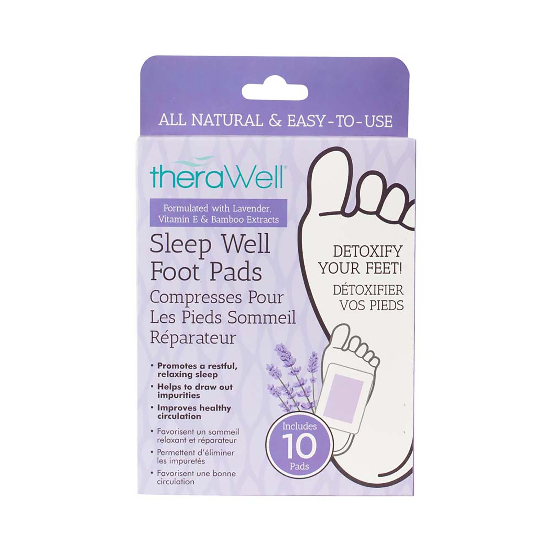 TheraWell 5 Pairs Sleep Well Foot Pads - Lavender