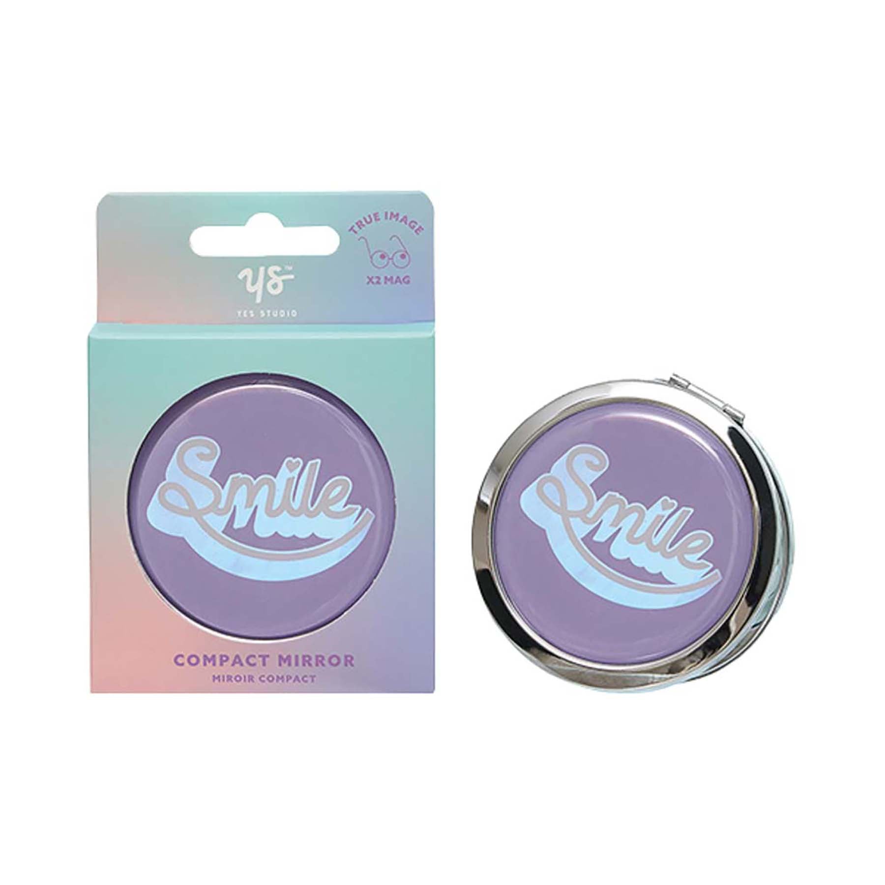 Yes Studio Compact Mirror Smile X2 mag 2.75x2.75in