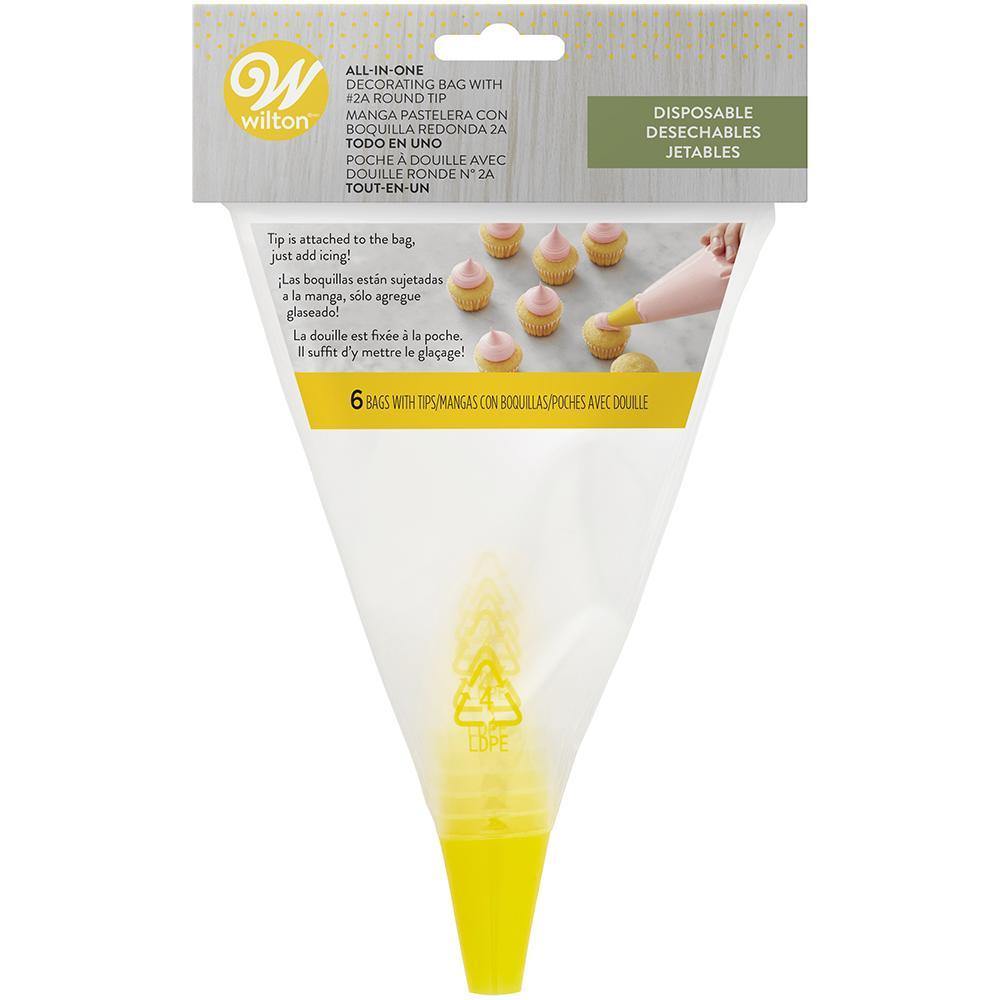 Wilton Disposable Decorating Icing Bag & Tip 2A 6 Count - Dollar Max Depot