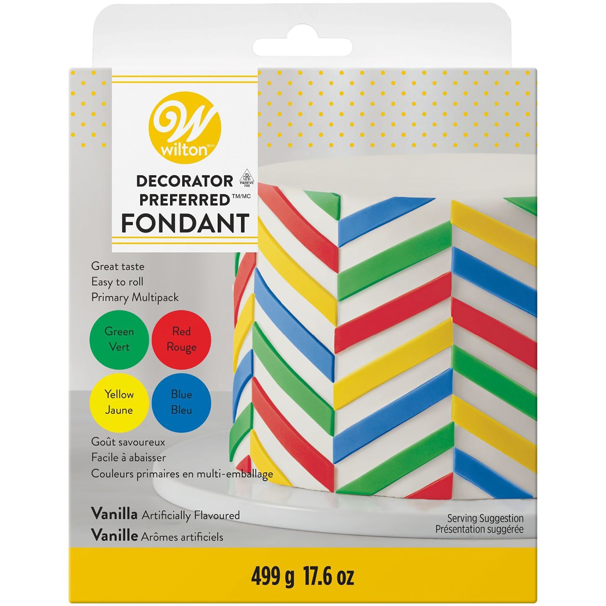 Wilton 4pcs Fondant Primary Color - Vanilla Artificially Flavored 17.6oz  (499g)