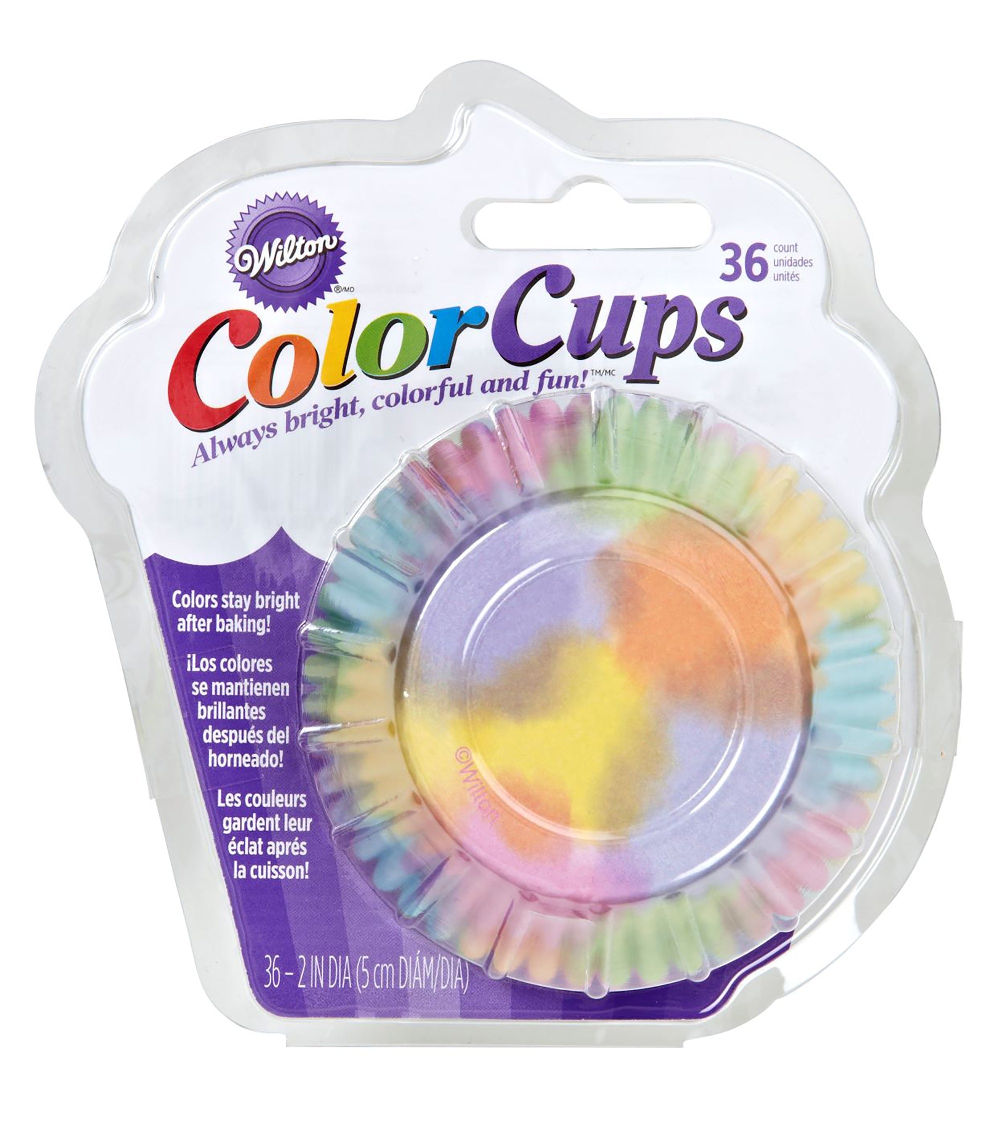 Wilton 36 Baking Cups Watercolor Foil-lined Paper 2.5in