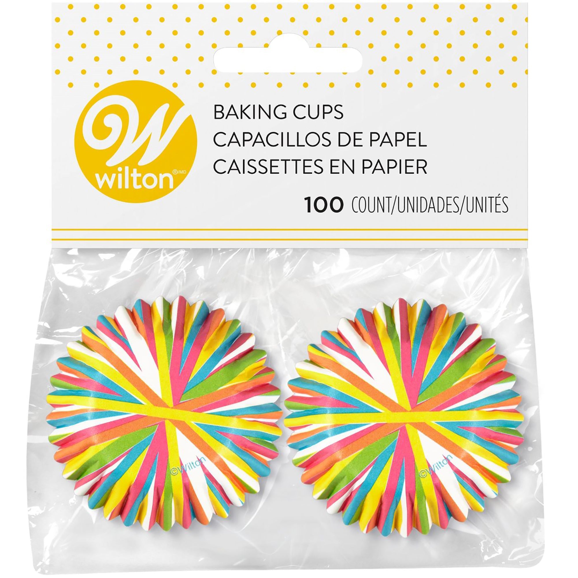 Wilton 100 Mini Paper Baking Cups Color Wheel  1.5in