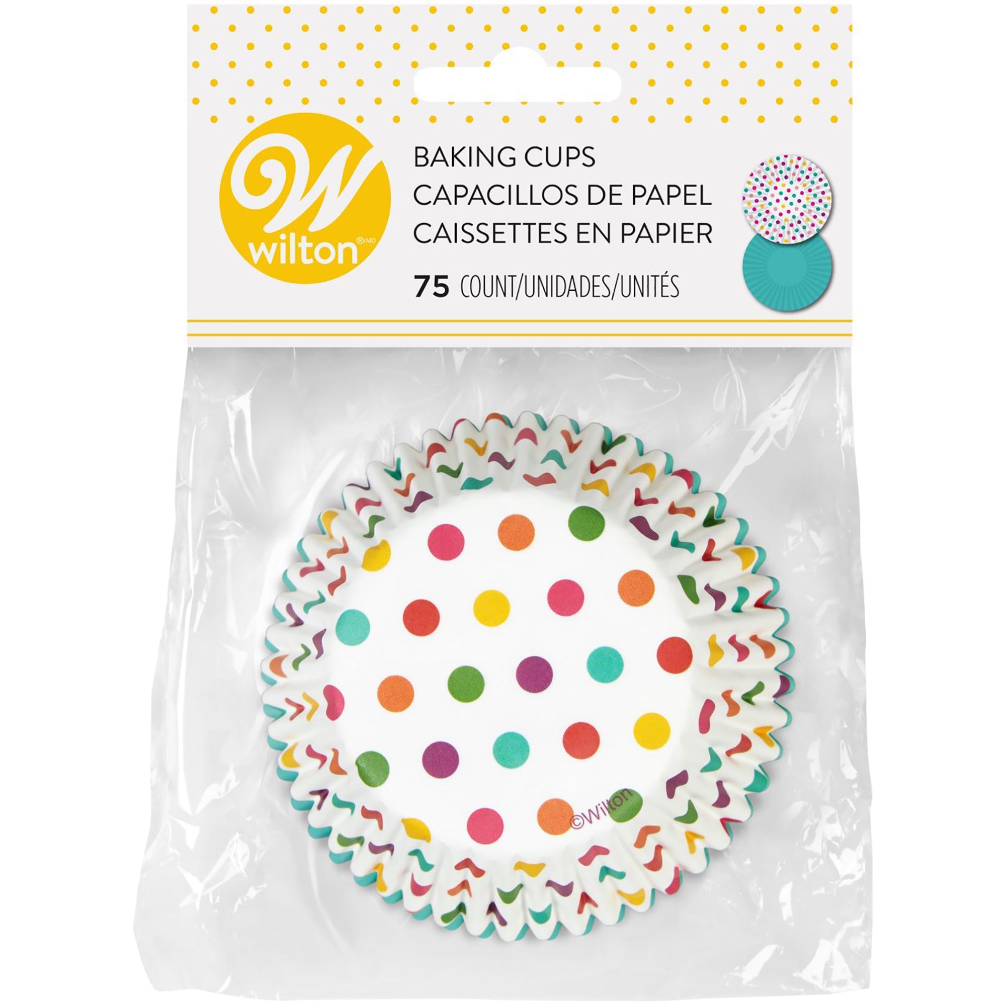 Wilton 75 Paper Baking Cups  Polka Dots (1) Green (1) 2.5in
