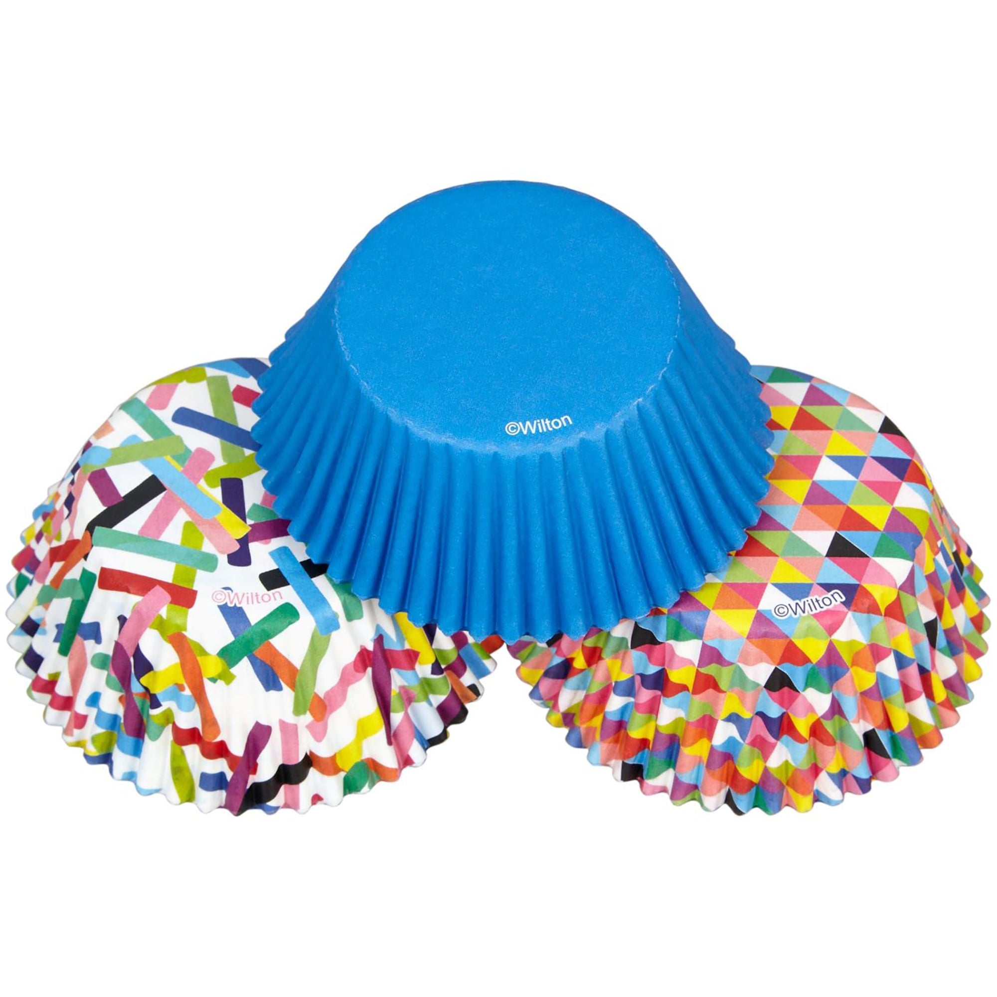 Wilton 75 Paper Baking Cups  Printed (2) Blue (1) 2.5in