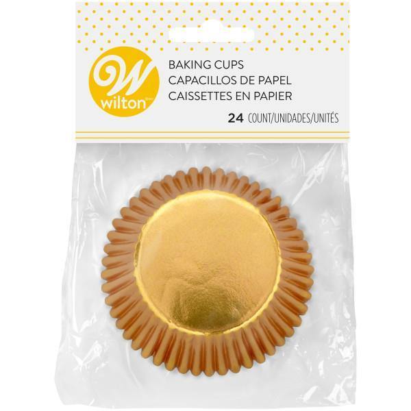 Wilton Baking Cups Foil 24Pk Gold Efs - Dollar Max Dépôt