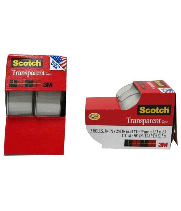 3M Scotch Transparent Tapes 2-Pack - Dollar Max Depot